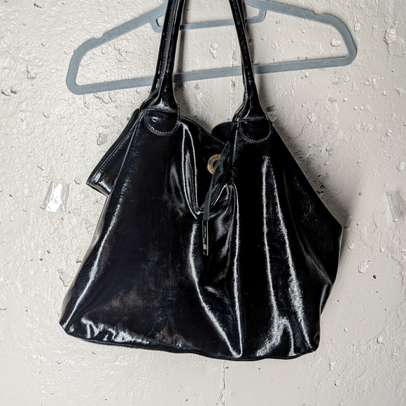Innue Patent Leather Hobo Tote Shoulder Bag | Vintage Y2K - Picture 3 of 13